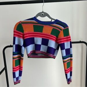 Color Block Striped Women's Crop Top